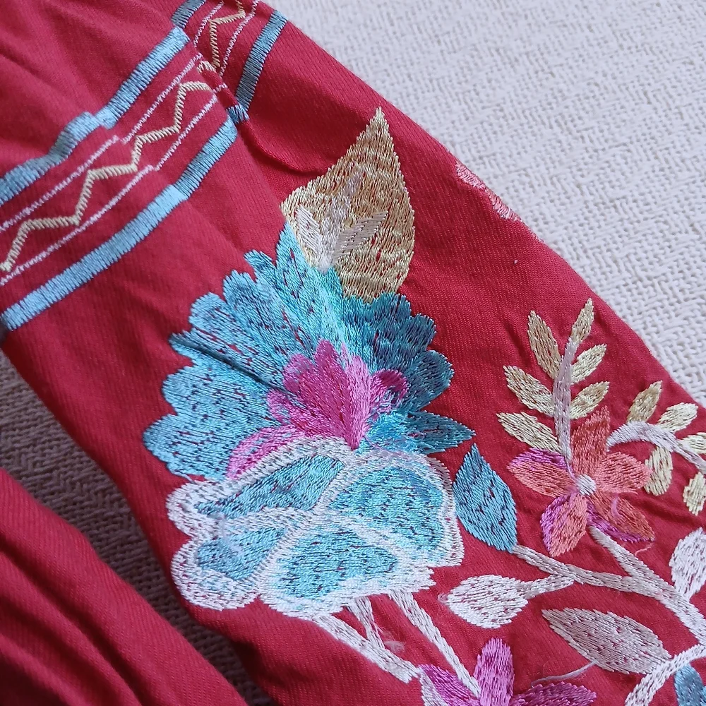 free people ♡ fleur du jour mini embroidered floral dress medium boho - Picture 7 of 13